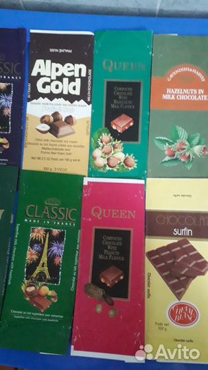 Обёртки от импортного шоколада 90 годов