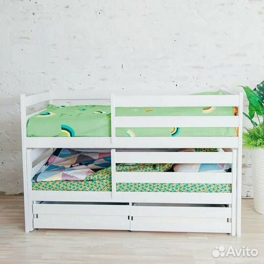 Кроватка с доп. местом от 2х лет матрешка эко из м