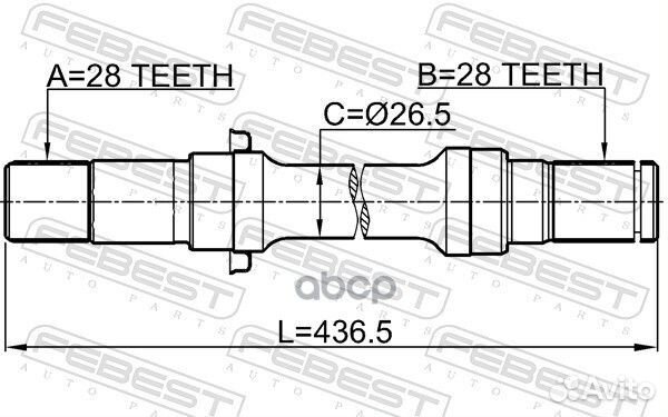 Полуось перед прав 0512lwmtrh Febest