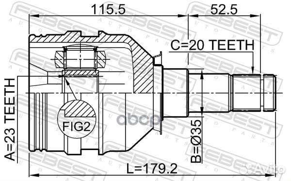 ШРУС внутренний 23X35X20 toyota auris 07- 0111Z