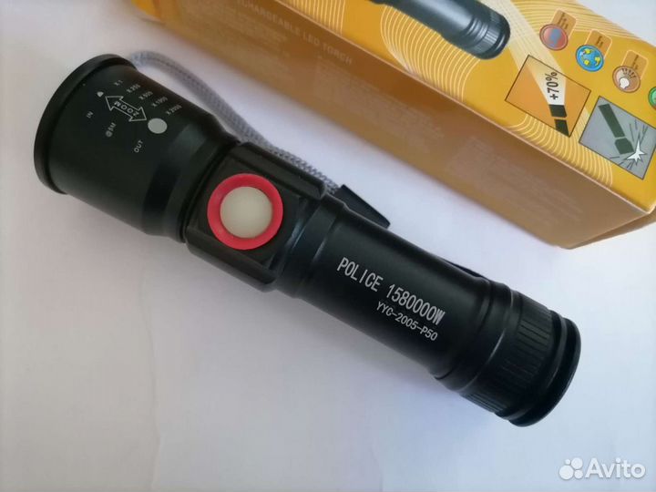 Фонарик светодиодный аккумуляторный карманный