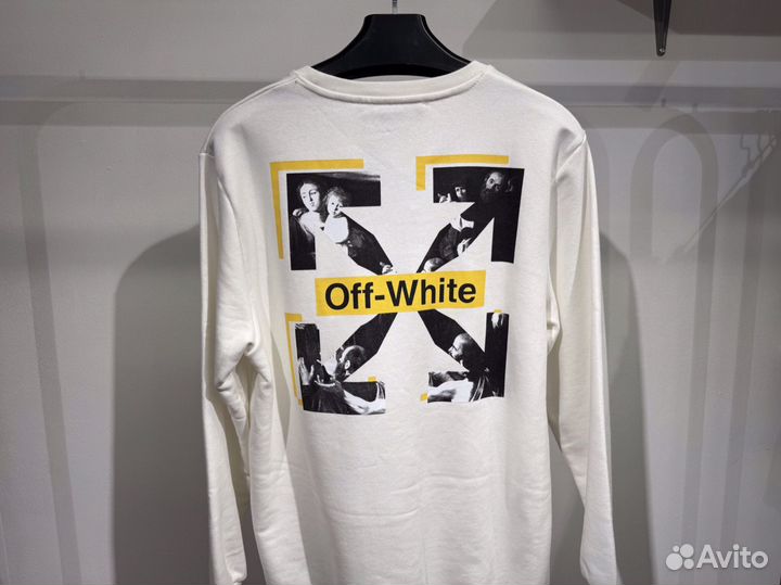 Толстовка off white белая с принтом