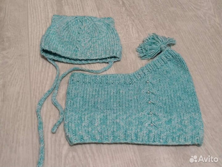 Комплект шапка и шарф для девочки