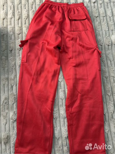 Брюки карго с начесом