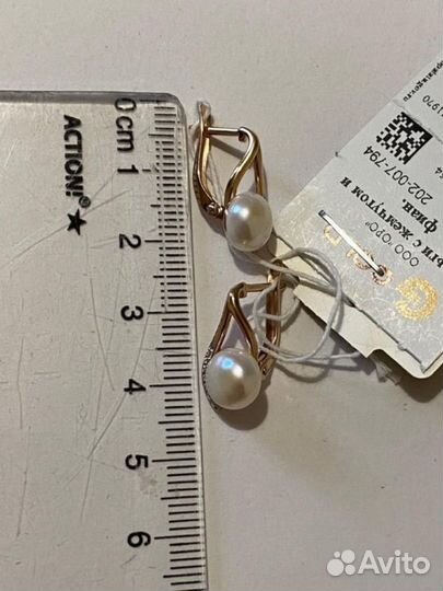Золотые серьги с жемчугом