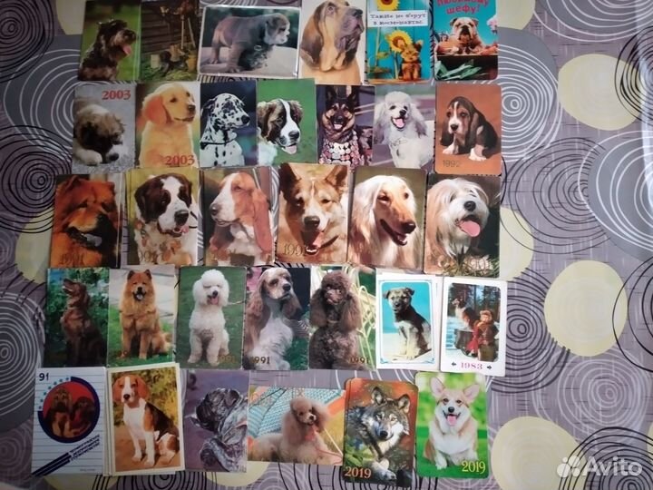 Лот 11.Календарики Собаки, Кошки, Почтовые марки