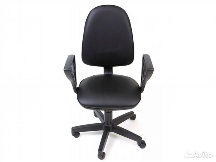 Кресло компьютерное Престиж (чёрный кож. зам)