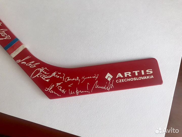 Клюшка хоккейная сувенир с чм по хоккею Прага 1985