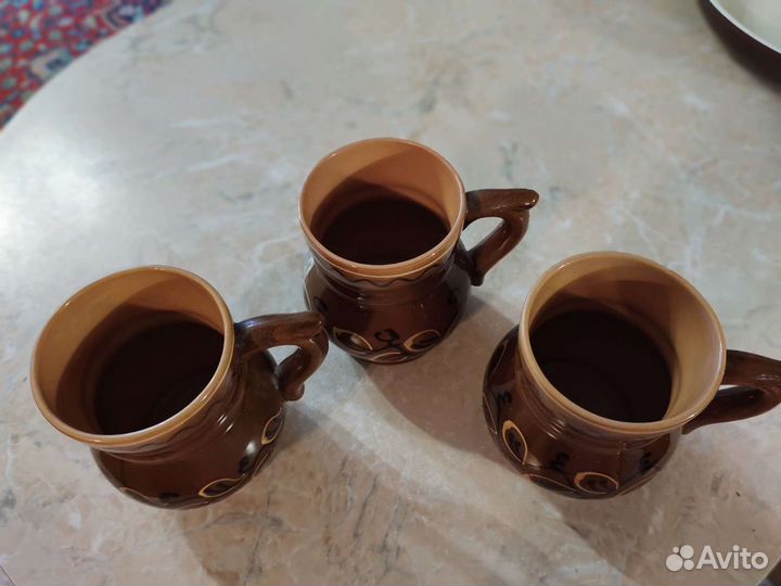 Кружка глиняная 3 шт