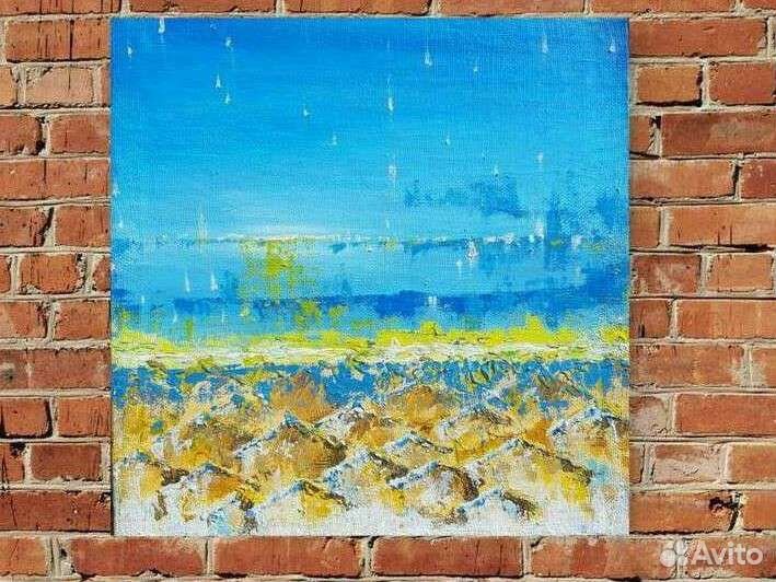 Картина абстракция на холсте среднего размера