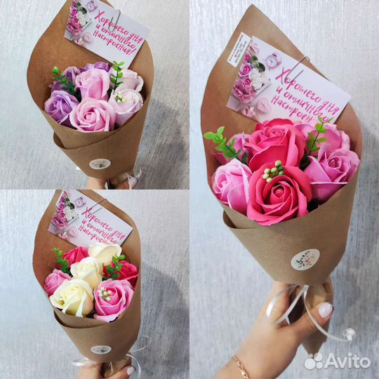 Букет из мыльных роз на 1 сентбря