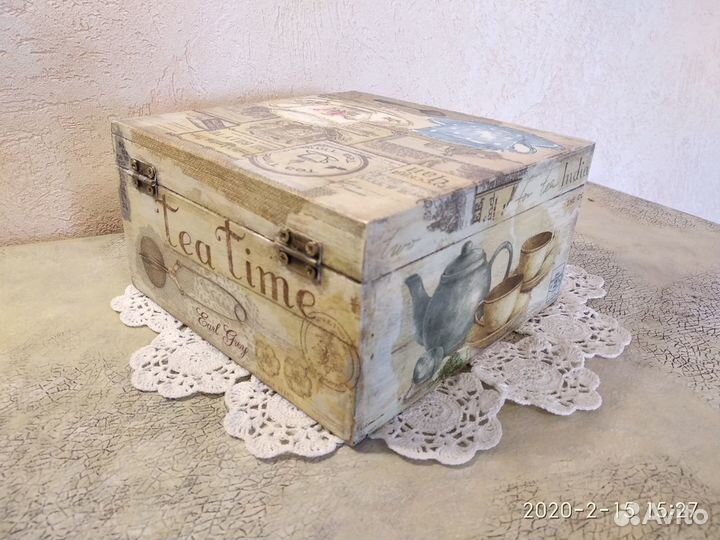 Шкатулка для чайных пакетиков (ручная работа)