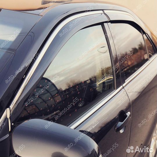 Ветровики Toyota Camry 50 2011-2017 нержавейка