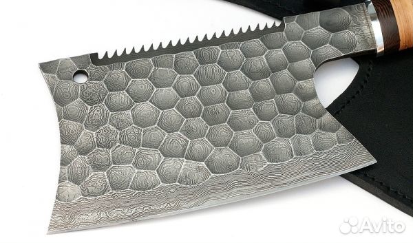 Тяпка №3 сталь дамаск,полный камень рукоять берест