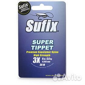 Леска монофильная sufix super tippet 30 метров