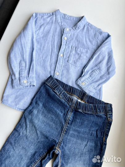 Рубашка и джинсы hm 80-86 размер