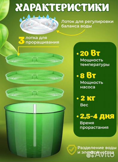 Проращиватель семян и микрозелени электрический