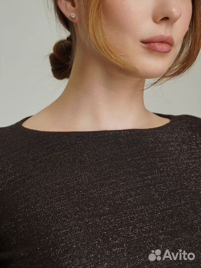 Вечернее платье миди с разрезом новое S/M