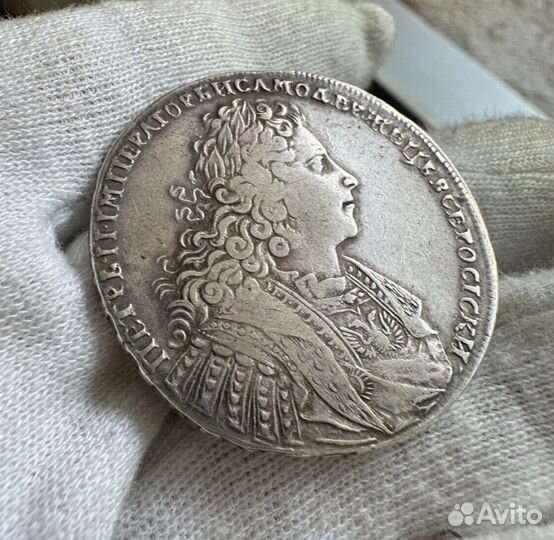1 рубль 1728 г. Петр II