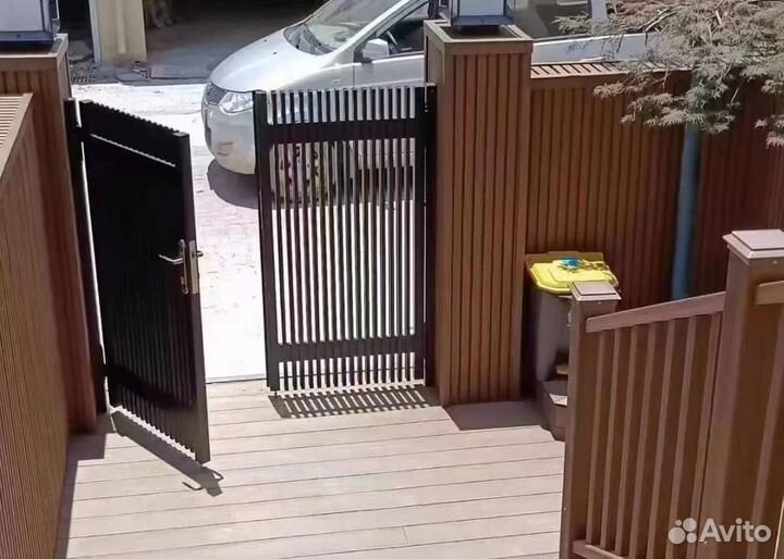 Реечные стеновые панели 3D для фасада из дпк