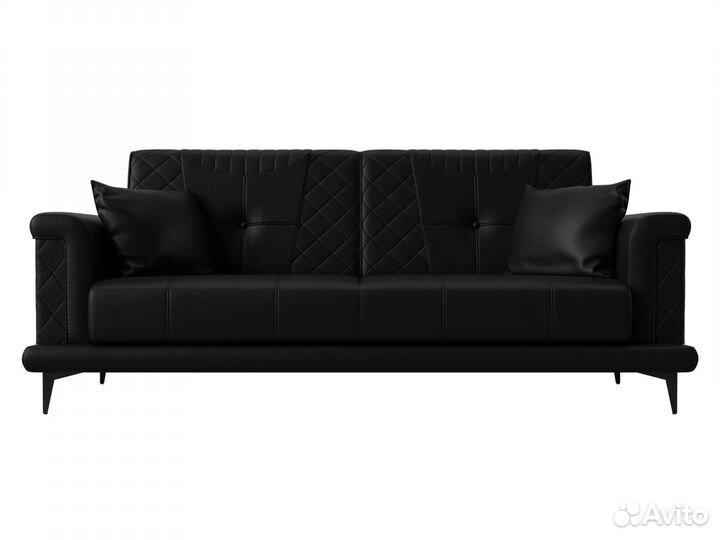 Диван прямой Неаполь, экокожа, черный. Москва и мо
