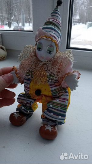 Кукла клоун керамика