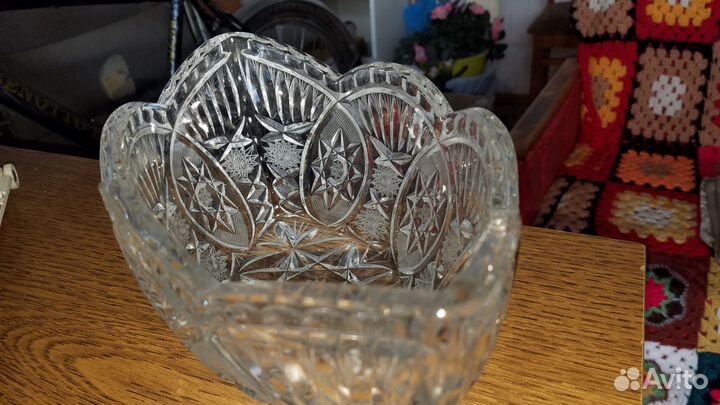 Ладья хрустальная, ваза для фруктов