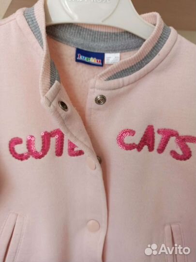 Джинсовая куртка для девочки, бомбер, кофта теплая