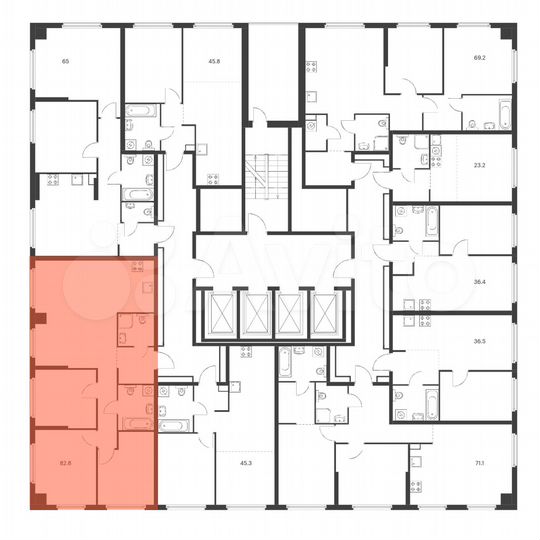 3-к. квартира, 82,8 м², 12/21 эт.