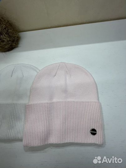 Шапка розовая шапка белая