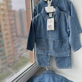 Джинсовый костюм H&M 74,80,86,92