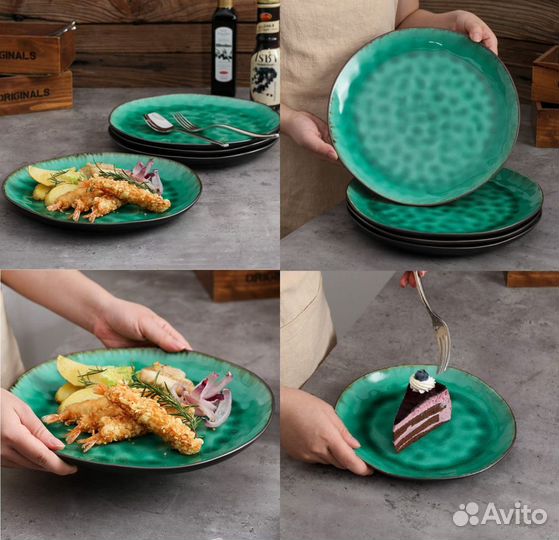 Тарелка Блюдо Лагуна кракелюр глазурь керамика