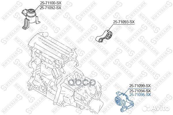 25-71095-SX подушка двс левая МКПП Mazda 6 GG