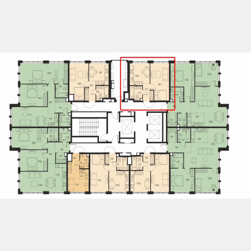 1-к. квартира, 34,4 м², 8/24 эт.