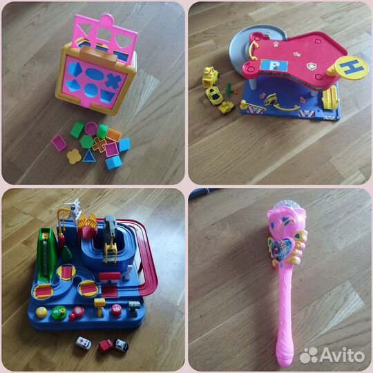 Игрушки сортер, мемо,кубики, ксилофон, парковка