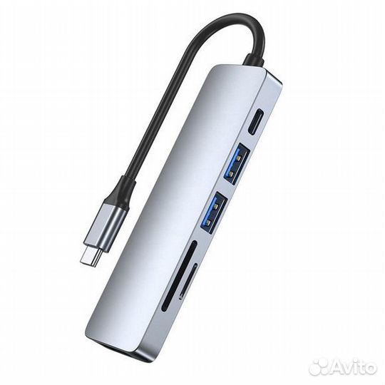 Адаптер/Переходник USB-C HUB 6 в 1 для MacBook Pro