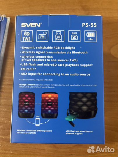 Портативная колонка sven ps 55