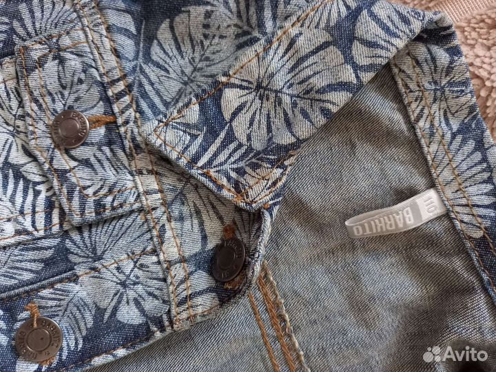 Джинсовый костюм для девочки шорты жилет 110