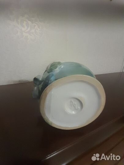 Ваза с розой перламутр, винтаж