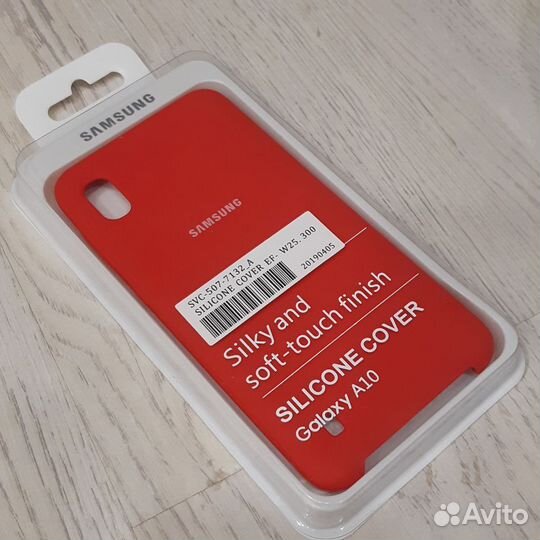 Силиконовый чехол на samsung A10 красный