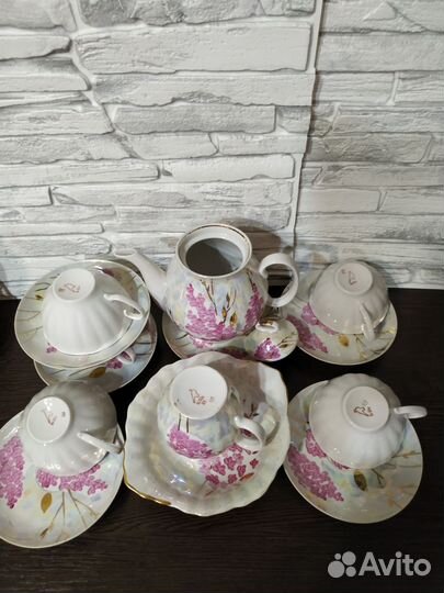 Чайный сервис фарфор СССР Новый. Дулево