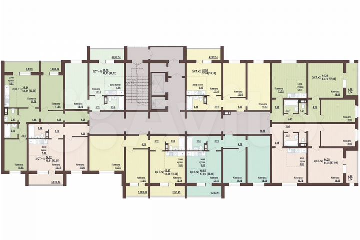 3-к. квартира, 63 м², 3/6 эт.