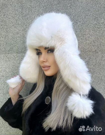 Шапка ушанка женская эко-мех меховая