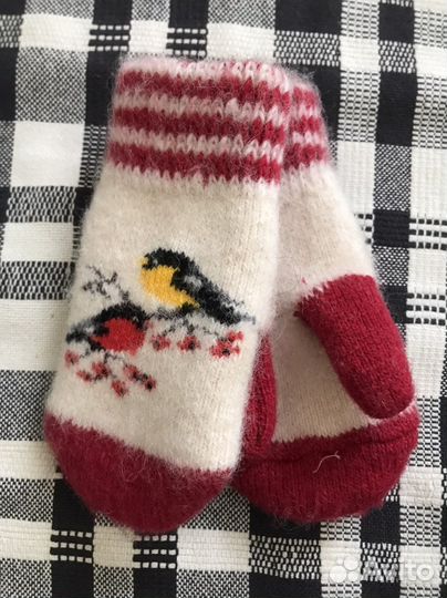 Варежки детские шерстяные