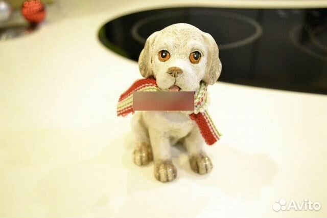 224814 Статуэтка Авторская работа Собака в шарфе