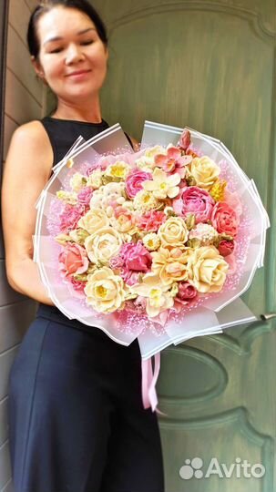 Сладкий букет из зефирных цветов