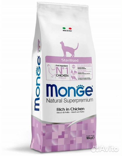 Корм Monge Монж для стелиризованных кошек 10 кг