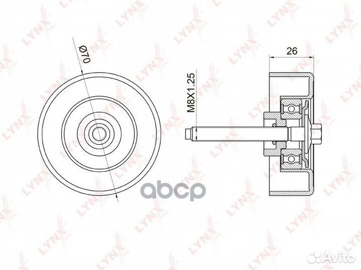 Ролик обводной приводного ремня PB7023 lynxauto