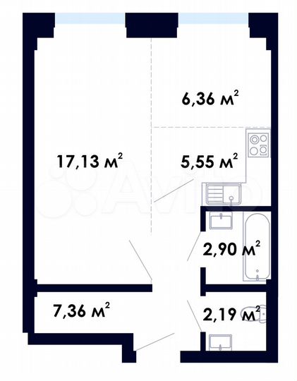 2-к. квартира, 41,5 м², 1/9 эт.