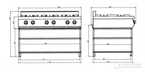 Плита газовая Профессиональная
